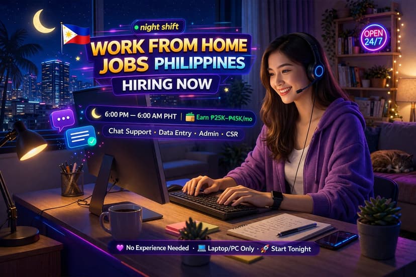 Night Shift Work From Home Jobs Philippines Hiring Now