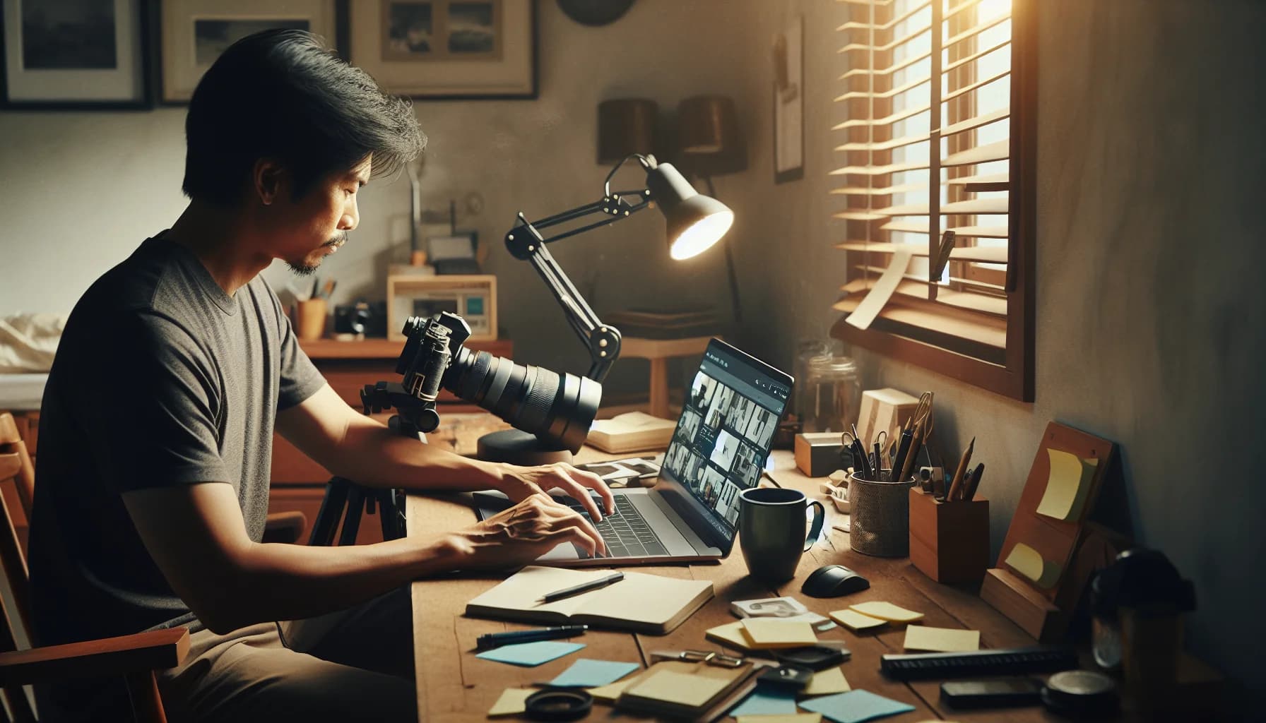 Filipino virtual assistant working in a home office setting