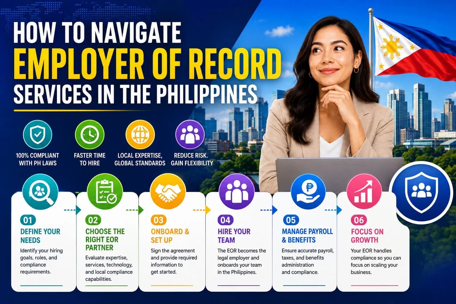 Filipino office worker managing payroll tasks at a desk