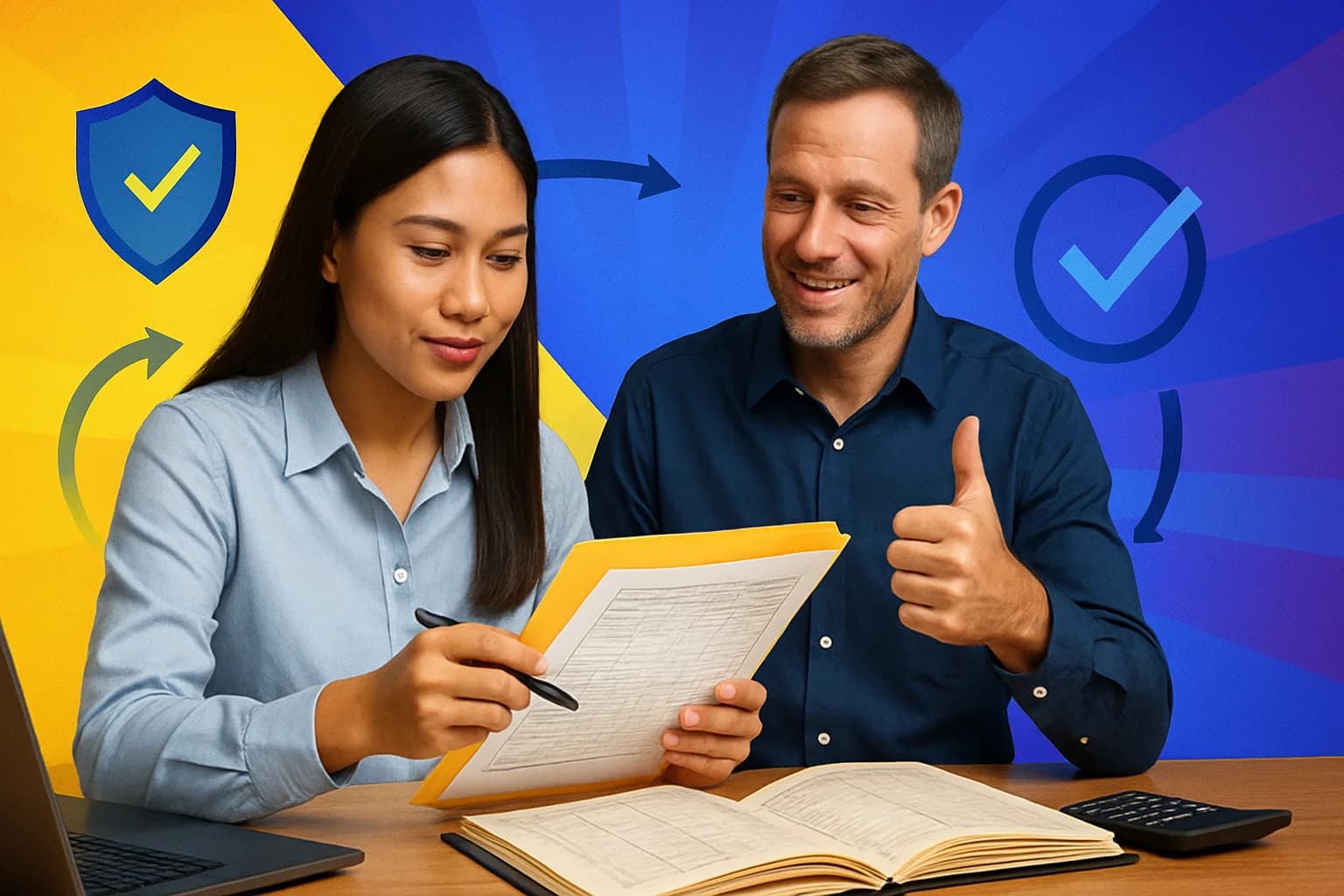 Filipino virtual assistant accountant organizing a secure bookkeeping workflow