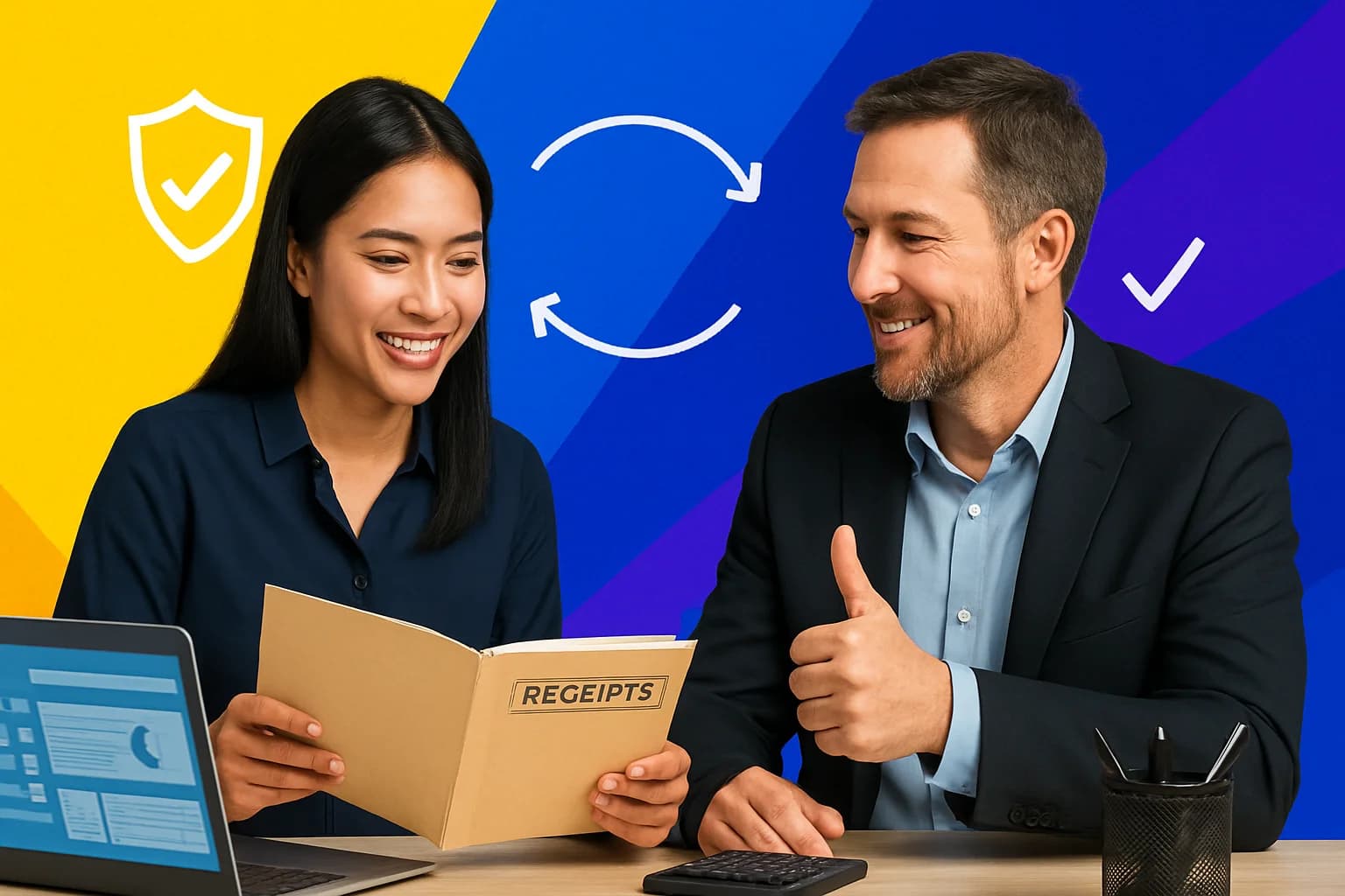 Business owner and Filipino QuickBooks virtual assistant reviewing secure bookkeeping workflow