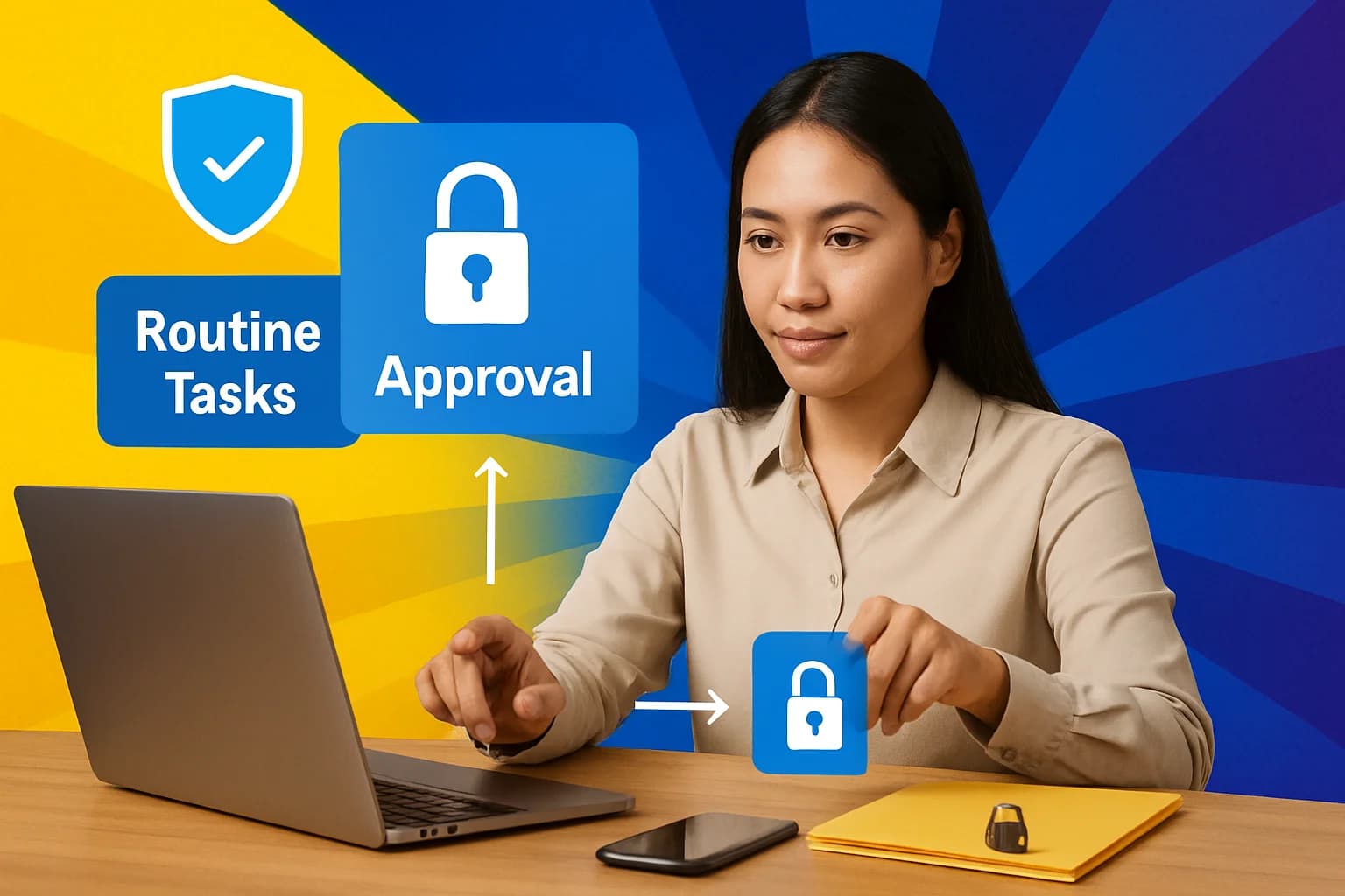 Filipino virtual assistant organizing secure digital workflow permissions