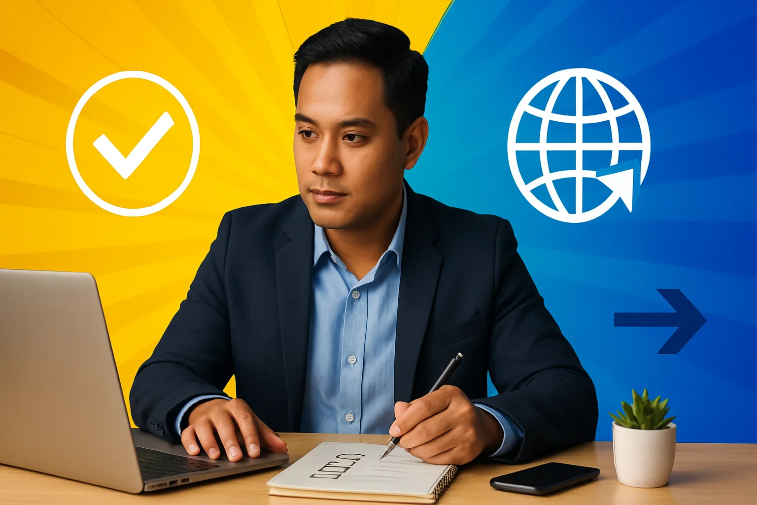 Filipino professional evaluating an Australian remote work opportunity from home