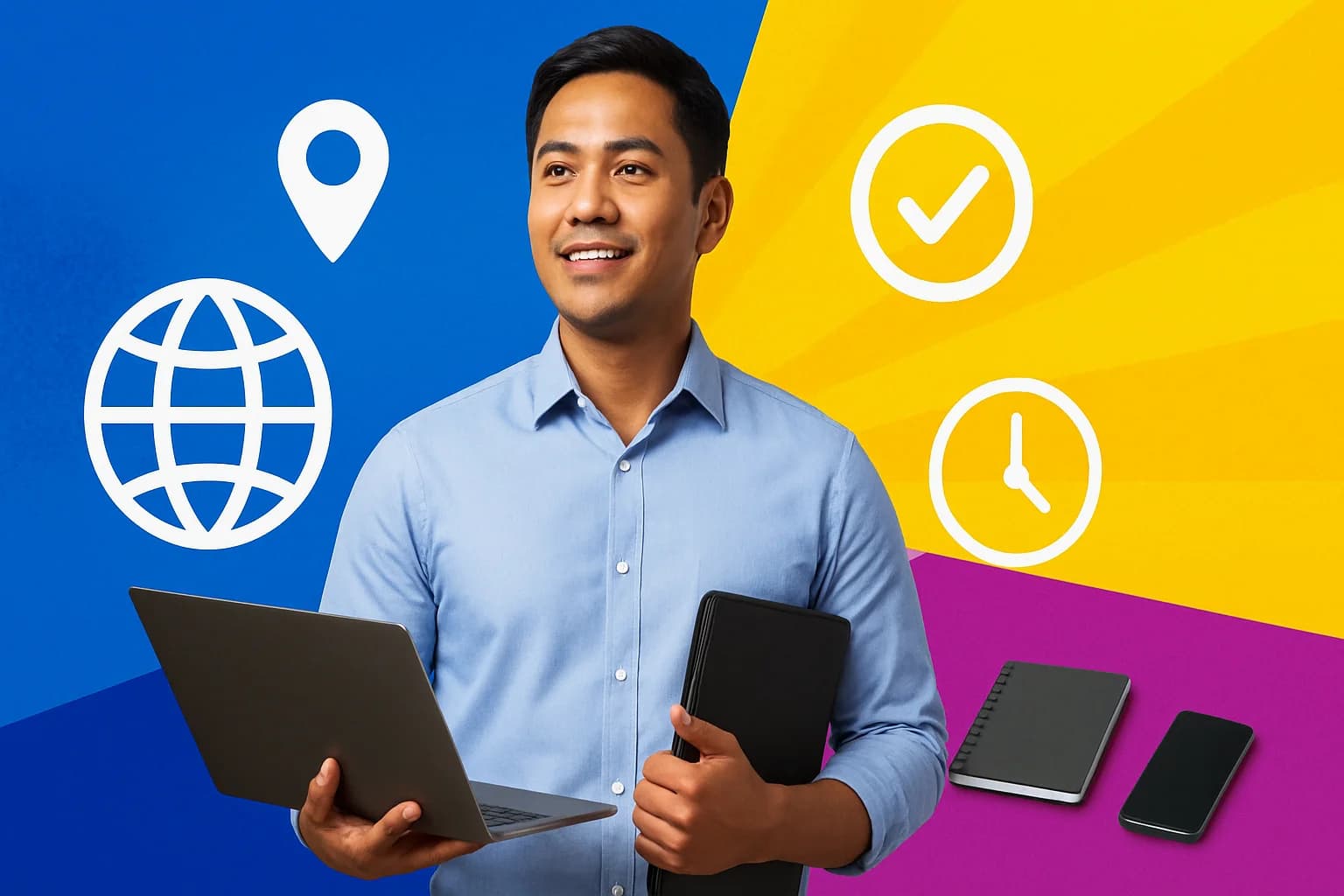 Filipino professional planning a work from anywhere remote job search
