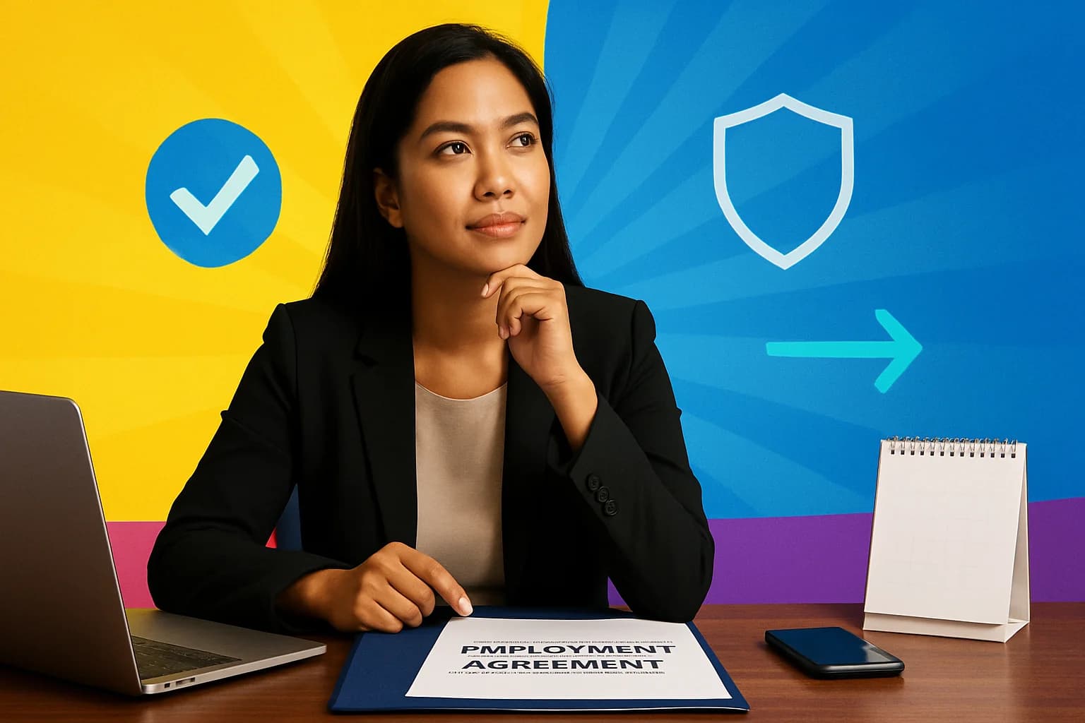 Filipino professional evaluating a permanent remote work offer