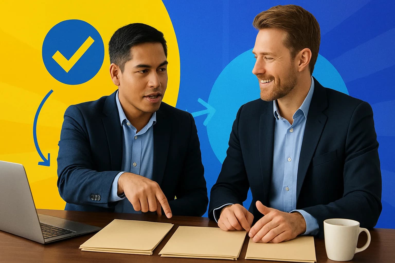 Business owner evaluating social marketing agency proposals with confident decision