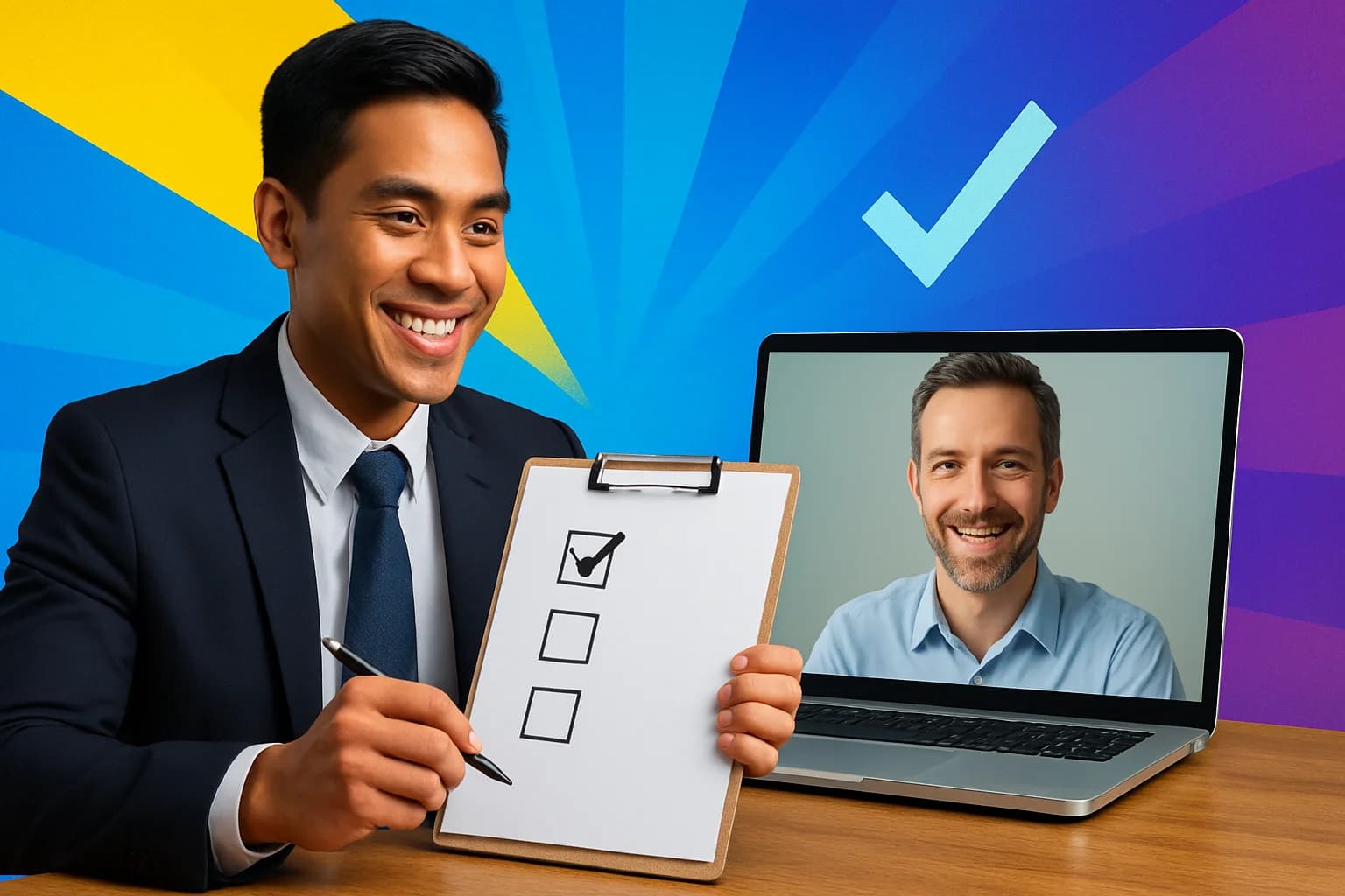 Filipino professional selected by employer during virtual hiring interview