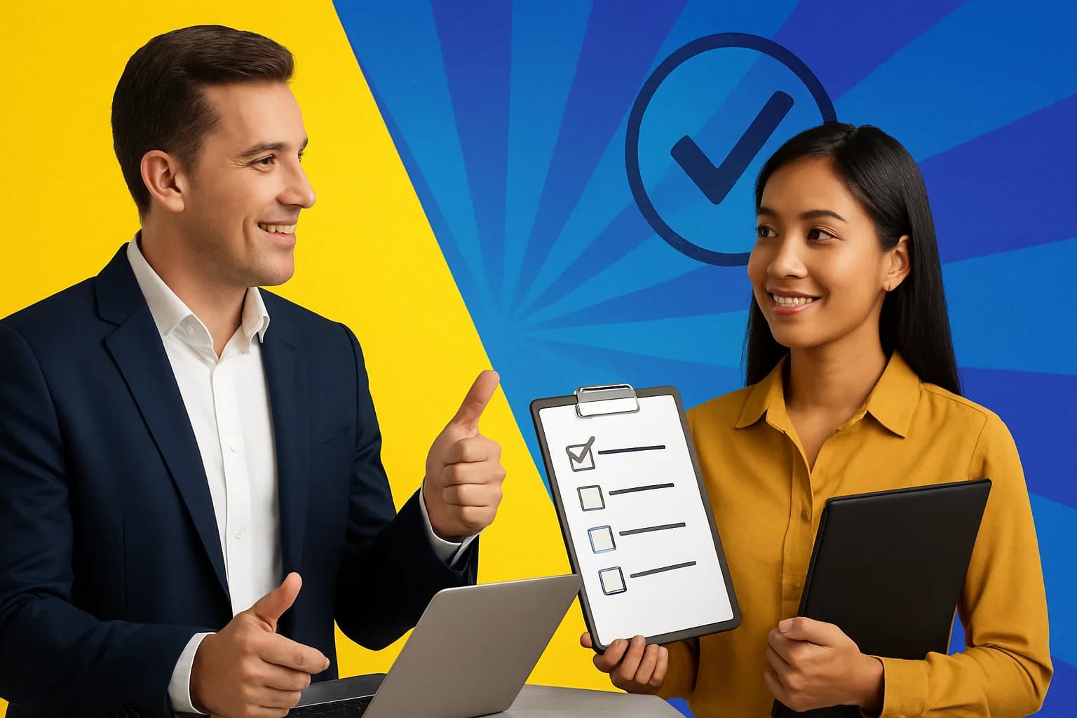 Employer reviewing a Filipino VA hiring checklist and candidate evidence